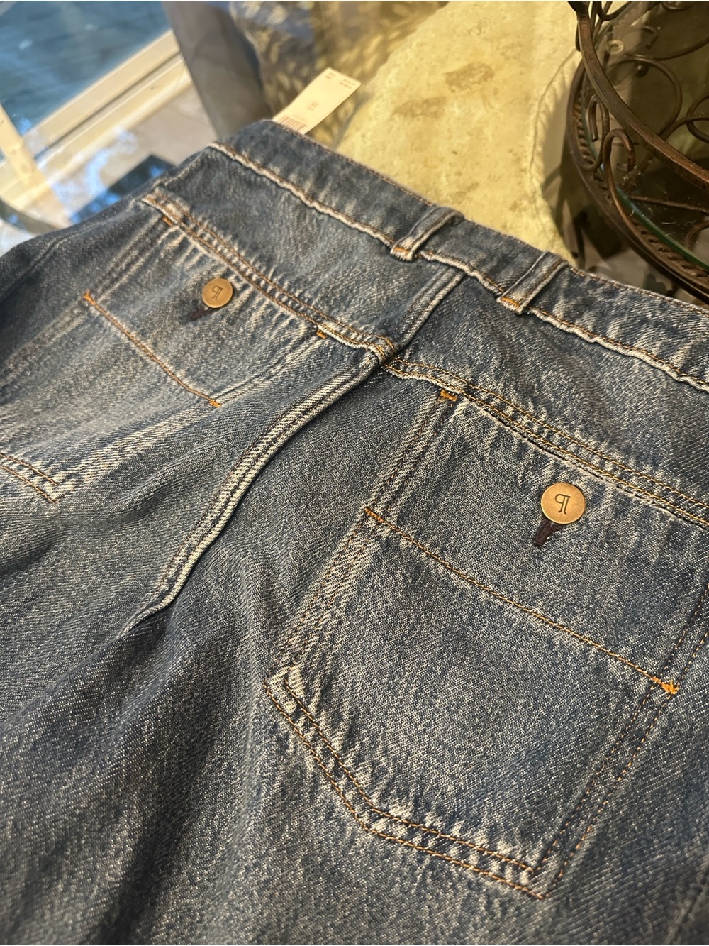 New with Tag! Anthropologie Pilcro Wide Leg Patchwork Jeans - Blue sz 30 Tall - Picture 8 of 16